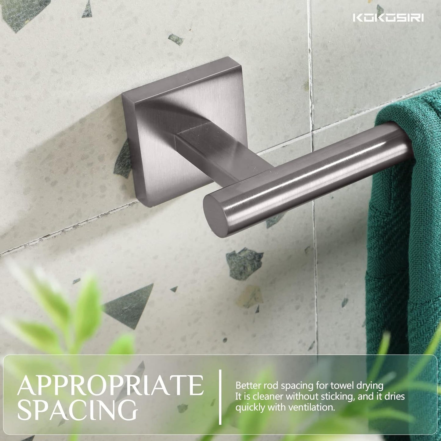 KOKOSIRI Towel Holder Bathroom Accessory Towel Bar for Bath Kitchen Necklace Holder 32 Inch Brushed Nickel Stainless Steel B4005BR-L32