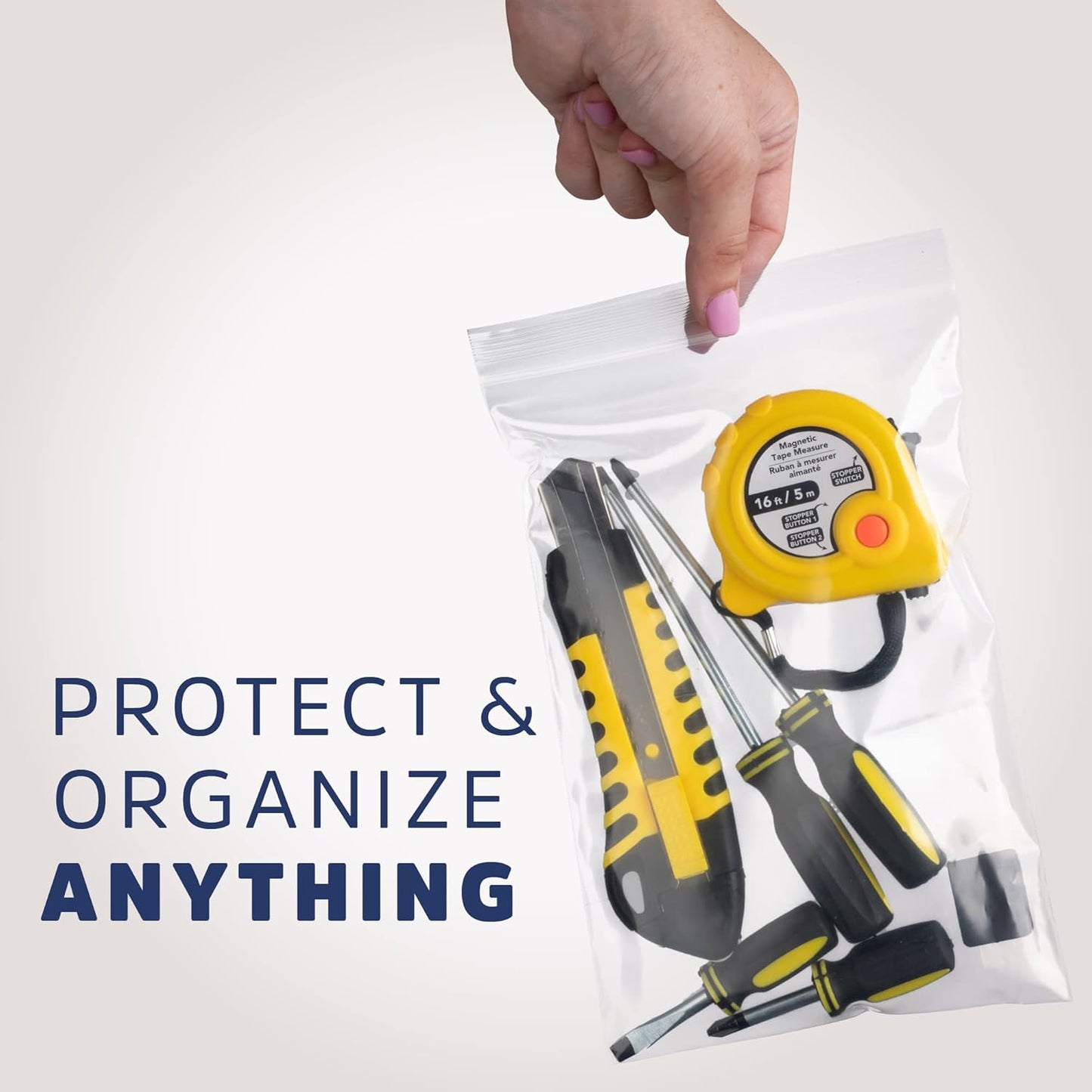 CLEAR PLASTIC RECLOSABLE ZIP BAGS - Bulk GPI Pack Of 500 5" x 8" 4mil Thick Heavy Duty strong & Durable Poly Baggies With Resealable Zipper Lock For Travel, Storage, Packaging & Shipping.