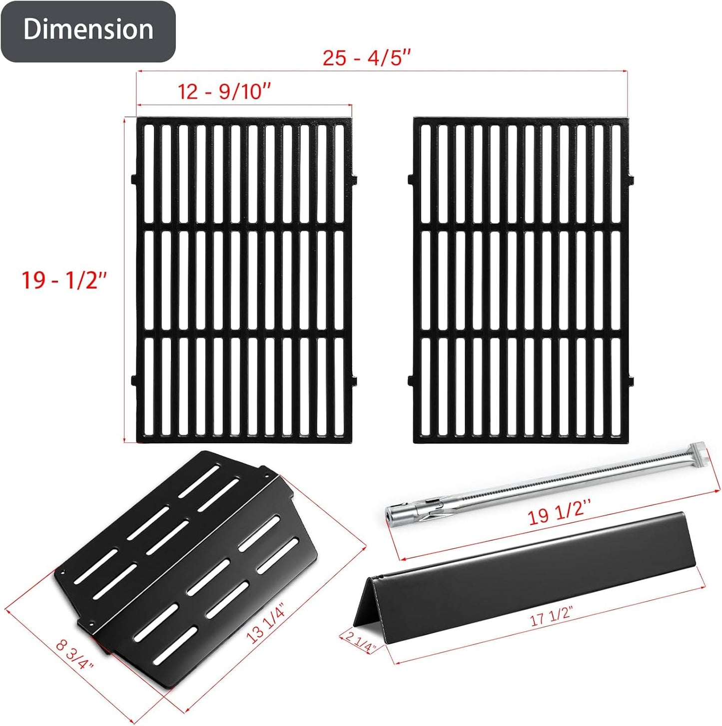 Genesis E-330 4 Burner 62752 7524 Grates 7620 7621 Flavorizer Bars 65505 Heat Deflectors Replacement Parts for Weber Genesis Grill Parts 300 Series E-310 E-320 S-310 S320 S-330 EP-310 EP-320 EP-330