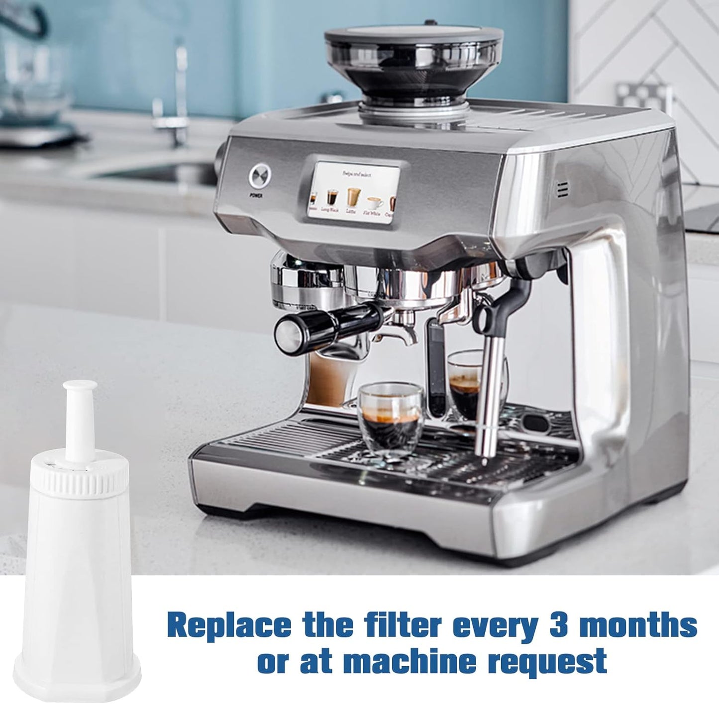 6 Pack Replacement Water Filter for Breville Espresso Machine Barista Touch Bes880, Barista Pro BES878, Oracle Touch BES990, Oracle BES980, Dual Boiler BES920 Bambino ClaroSwiss Sage by Funmit