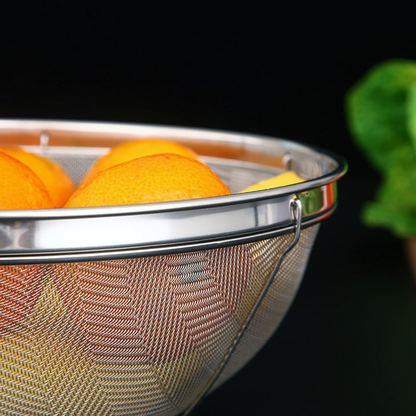 Fine Mesh Strainer for Kitchen, 5 Quart Stainless Steel Colander Bowl for Pasta, Rice, Fruit, Metal Net Baskets with Resting Base - Strain, Drain, Rinse