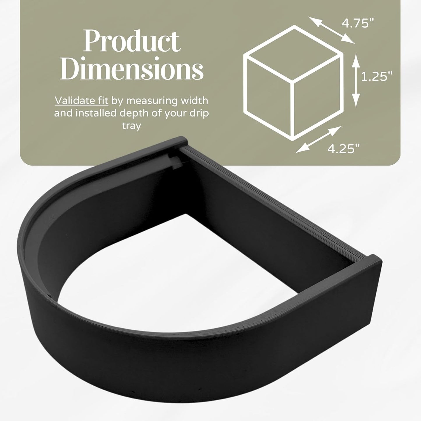 Drip Tray Mug/Cup Riser Made for the Keurig to Reduce Splashes - Riser Only (Black, K-Supreme 1.25 inches Tall)