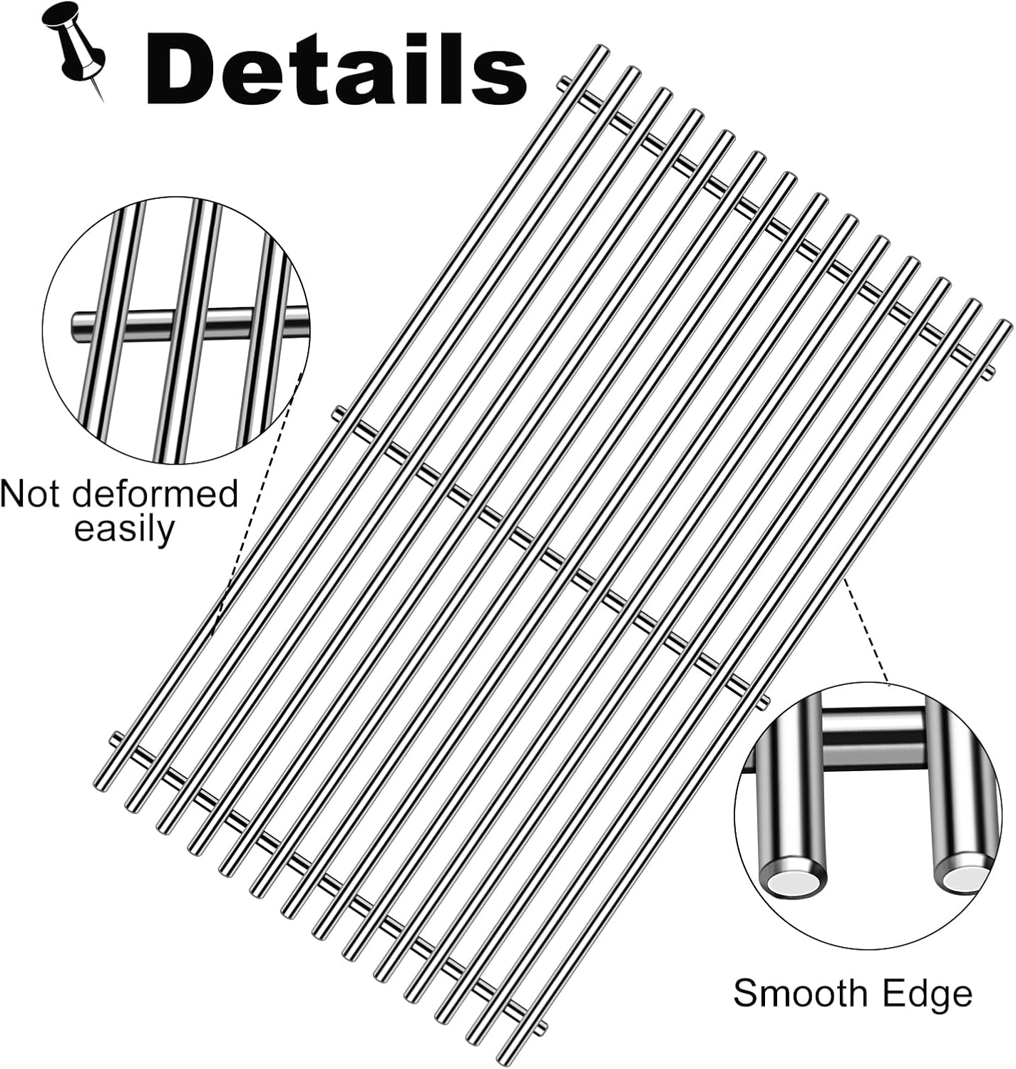 Grill Grates Parts for Weber Genesis II E-410, Weber Grill Parts Genesis 2 S-410, E/S-415, E/S-435, LX E/S-440, 66089, 66097, Flavorizer Bars Grids BBQ Grill Replacement Accessories 18 Inch
