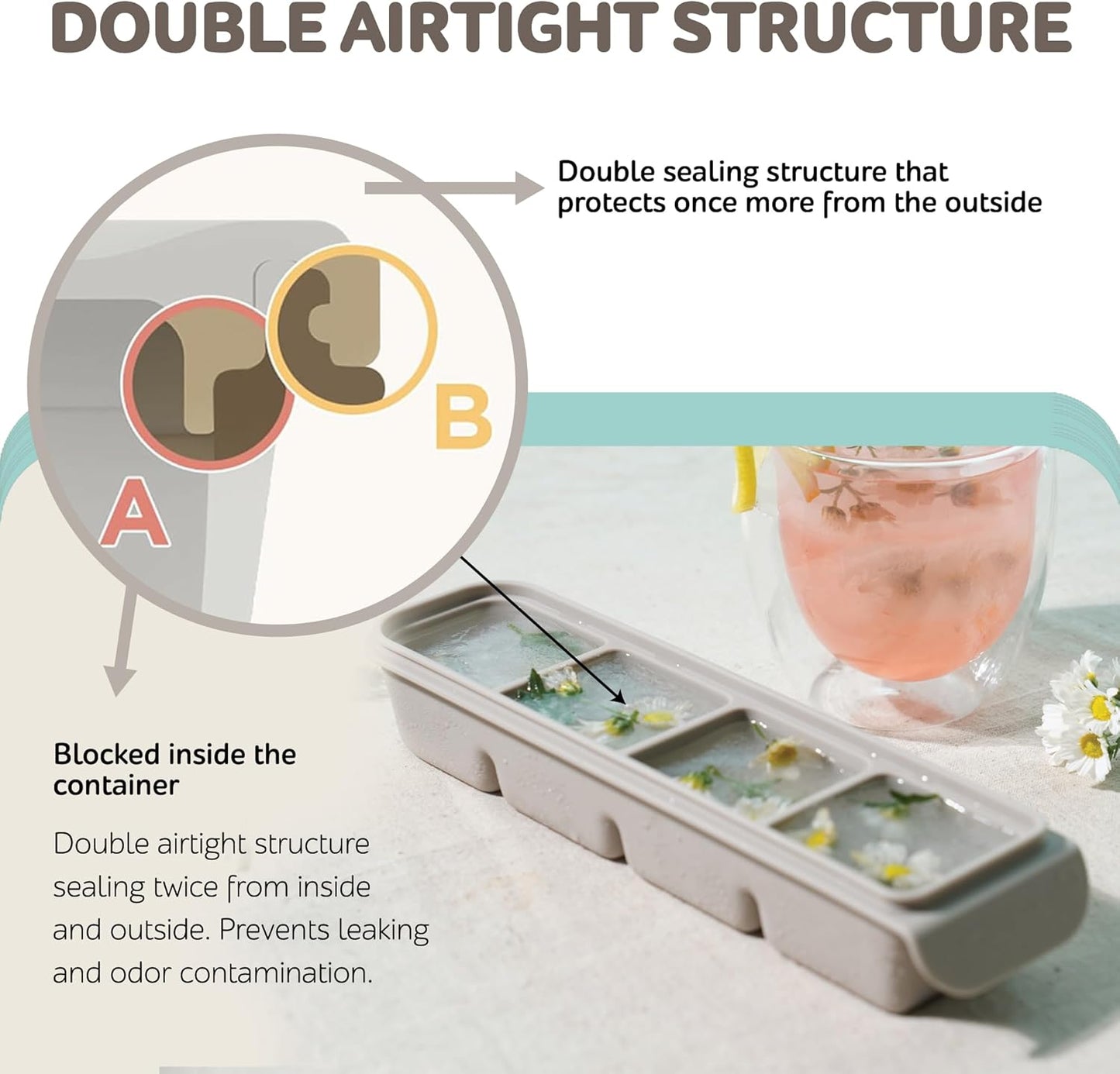 Silicone Freezer Trays with Lid, 1.7oz 4 Section - Leak Proof Silicone Freezer molds for Homemade Baby Food Breastmilk, Purees, Vegetables, Baby Food Jars Ice Tray with Lid BPA Free Indie Pink