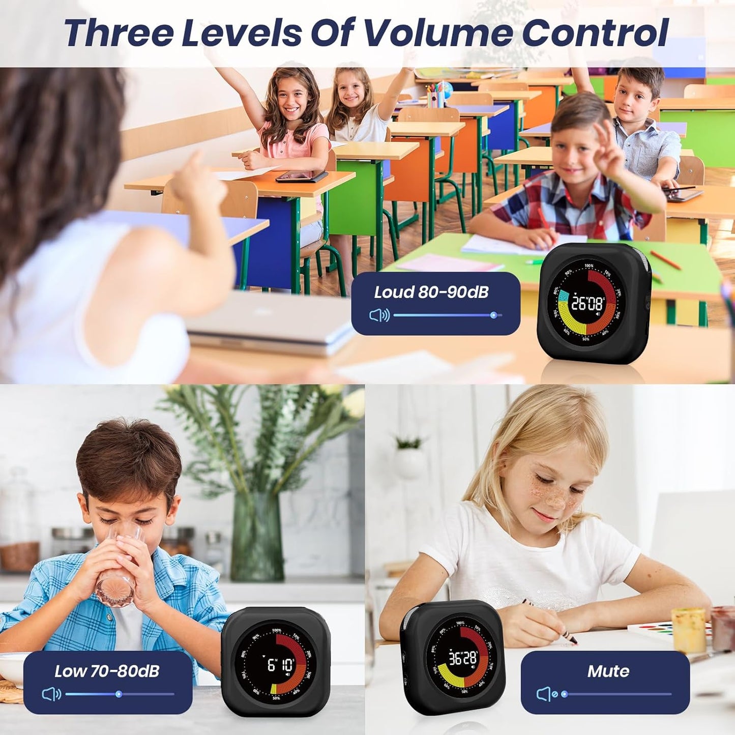 Visual Timer for Kids, 10 Hours Countdown/Up, with Rechargeable, 3 Volume Levels, 3 Brightness Display, and Magnetic, Homeschool Study Tool, Large Digital Timers for Classroom, Kitchen