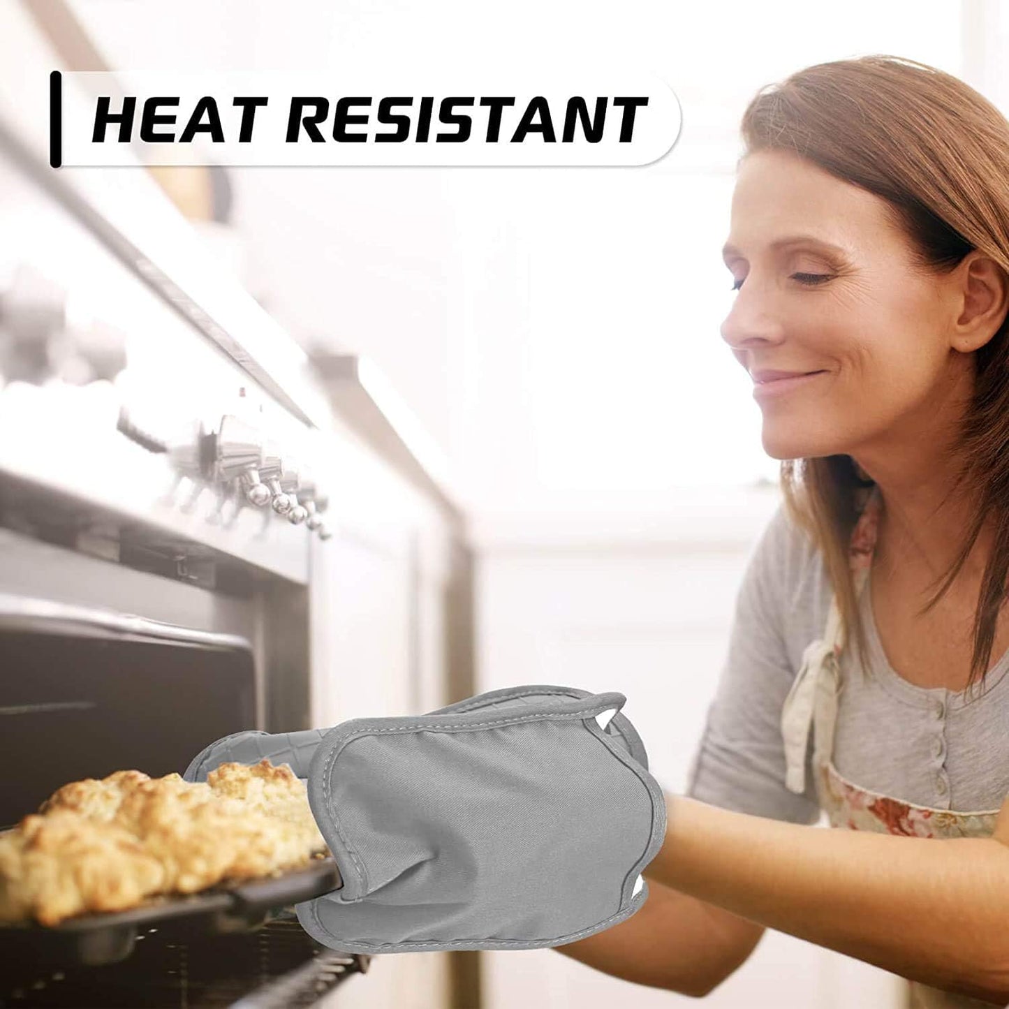 HOMWE Silicone Kitchen Pot Holders with Pockets, 2 Pc Set Trivet, Steam and Heat Resistant Hand and Countertop Protection Hot Pads, Non-Slip Grip potholders, Terrycloth Interior Lining, Navy Blue