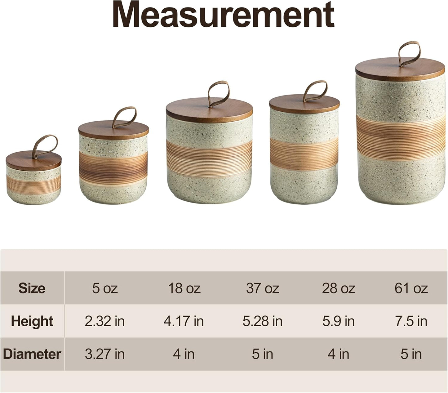 Large Storage Containers with Lids, Ceramic Coffee Container Kitchen Food Storage Jars for Spice Sugar Tea Bag, Stackable Decorative Jars for Counter, 61 fl.oz