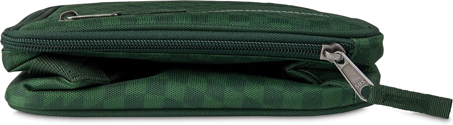 PackIt Freezable Classic Lunch Box, Checker Wave Olive, Built with ECOFREEZE Technology, Collapsible, Reusable, Zip Closure With Zip Front Pocket and Buckle Handle, Designed for Fresh Lunch On the Go