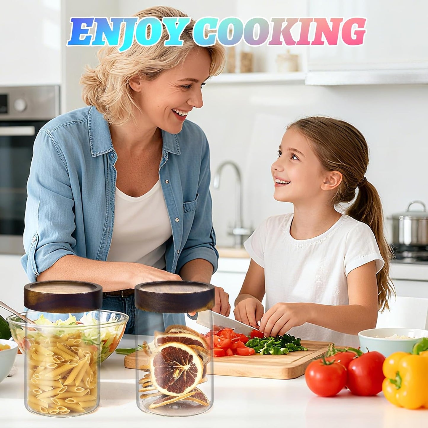 Glass Spice Jar Coffee Sugar Container Airtight Glass Jar Food Storage Canisters Bottle for Kitchen Seasoning Tea Herb Overnight Oats Bar Parfait Snacks (900ml/30oz-2 Pcs)