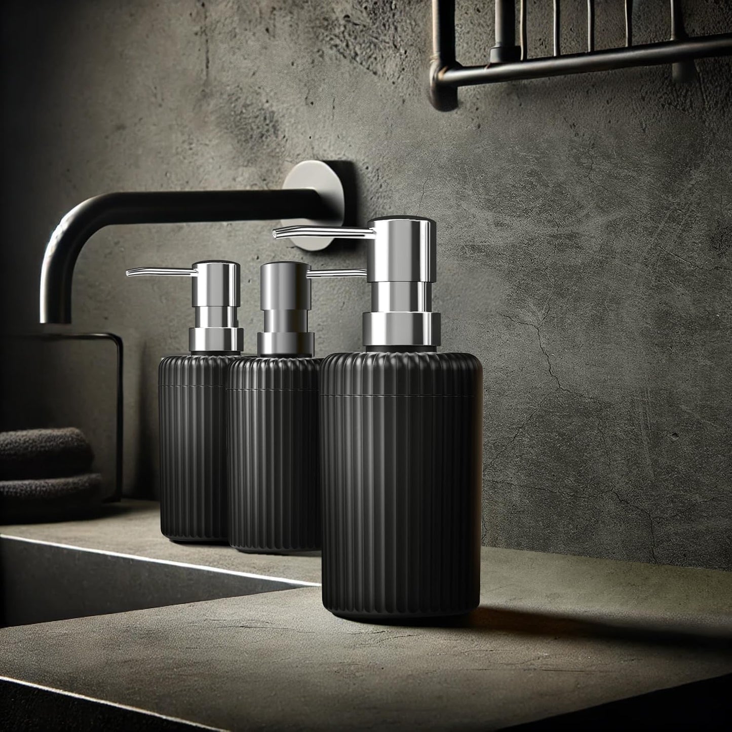 Soap Dispenser for Bathroom,2 Pack Kitchen Hand Soap Dispenser,12oz Modern Minimalist Style Plastic matte white Empty Lotion Dispenser with Refillable Pump,Liquid Bottle for Dish Soap,College Dorm Use