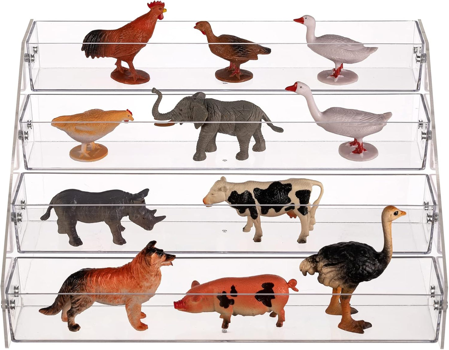 Acrylic Spice Rack, Tiered Spice Rack Shelf Seasoning Organizer for Countertop, Cabinet, Pantry, Kitchen Storage - 4 Tier