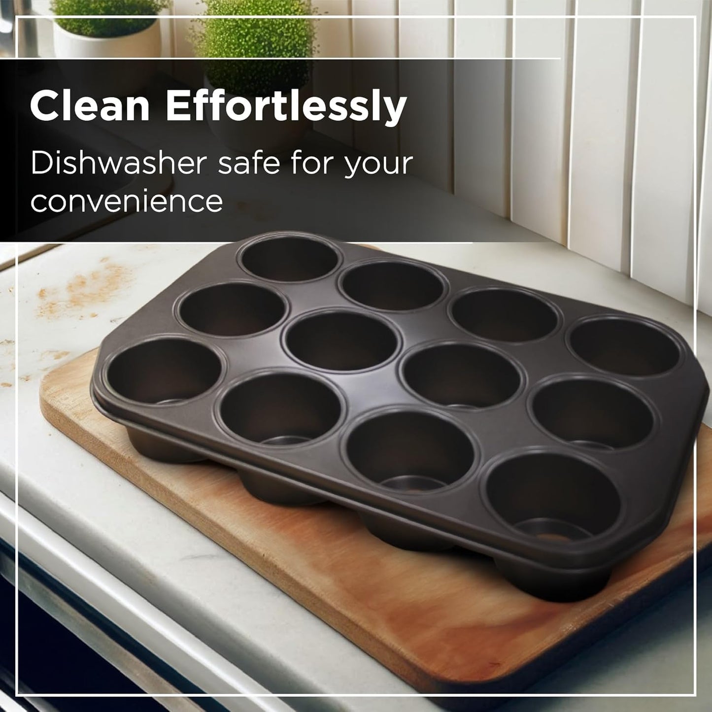Wrenbury Pro Mini Cheesecake Pans Removable Bottom 12 Hole - Heavy Gauge Carbon Steel Muffin Cupcake Pan Loose Bottom Springform for Baking - 3 Inch Individual Cheesecakes Tin - PFOA Free