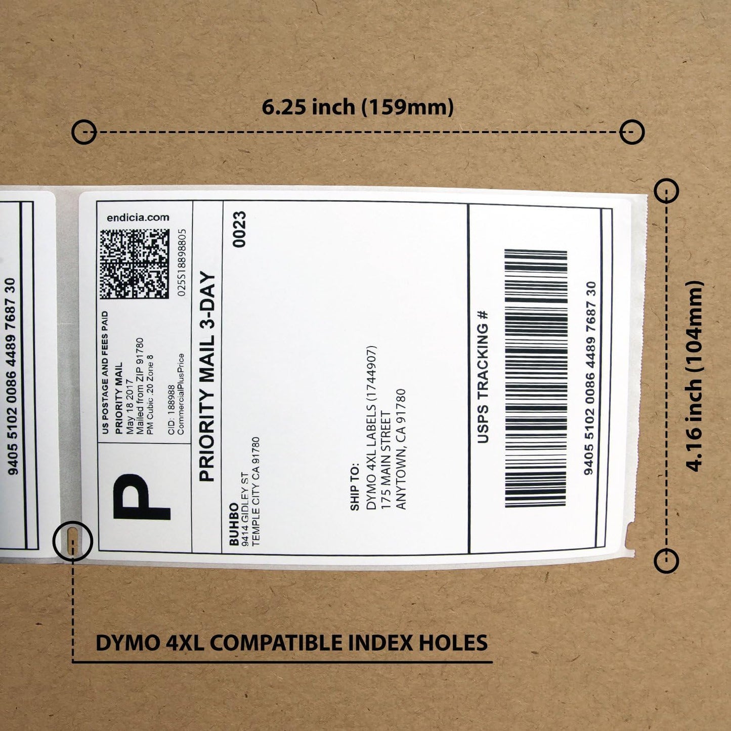 Buhbo Compatible with DYMO LabelWriter 4XL 4" x 6" Shipping Label 1744907, White (8 Pack / 220 Labels Per Roll)