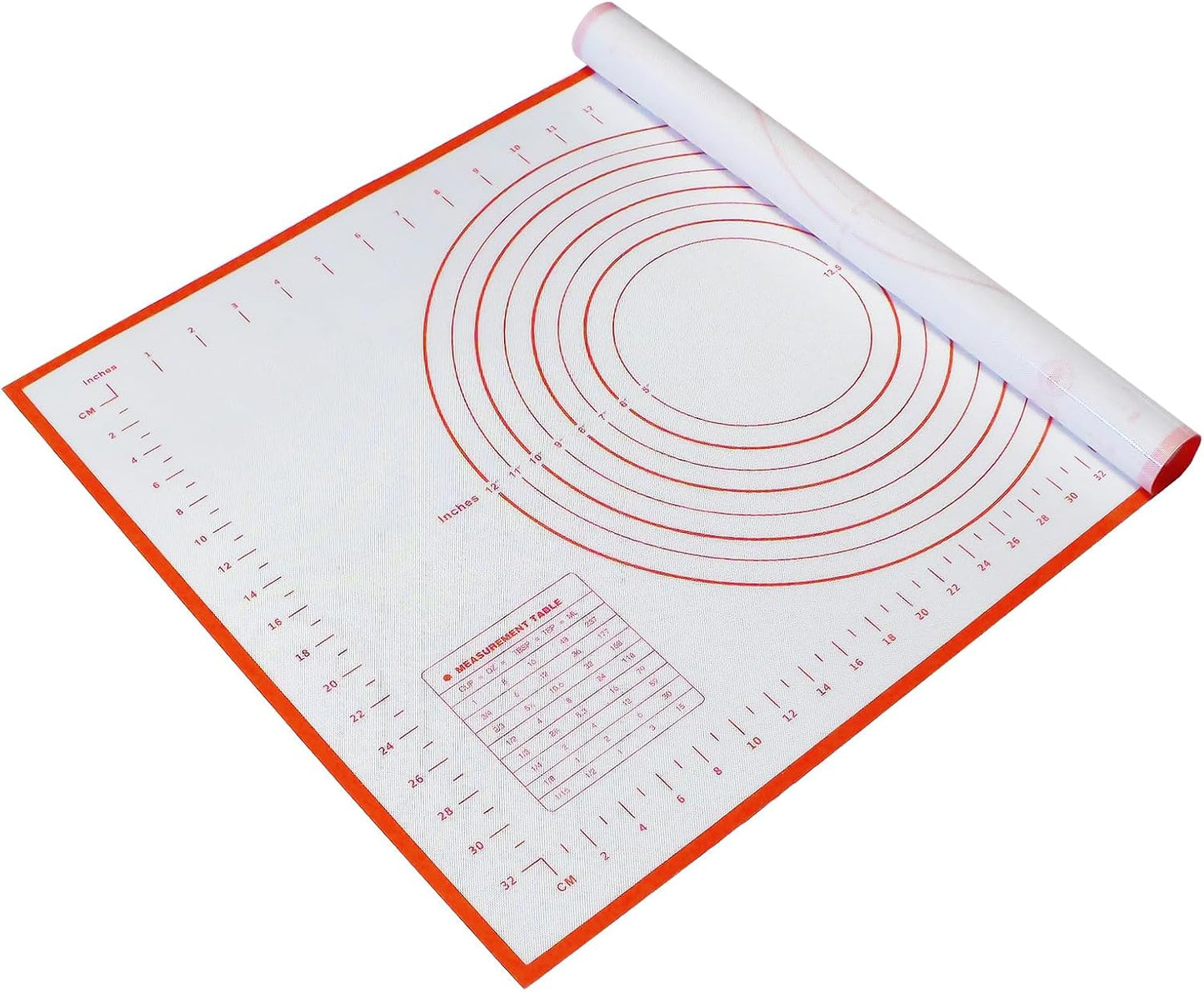 Dough Mat Silicone Baking Mats for Rolling Pastry,Kneading Sheet Sourdough Bread Baking Supplies Red 24x16"