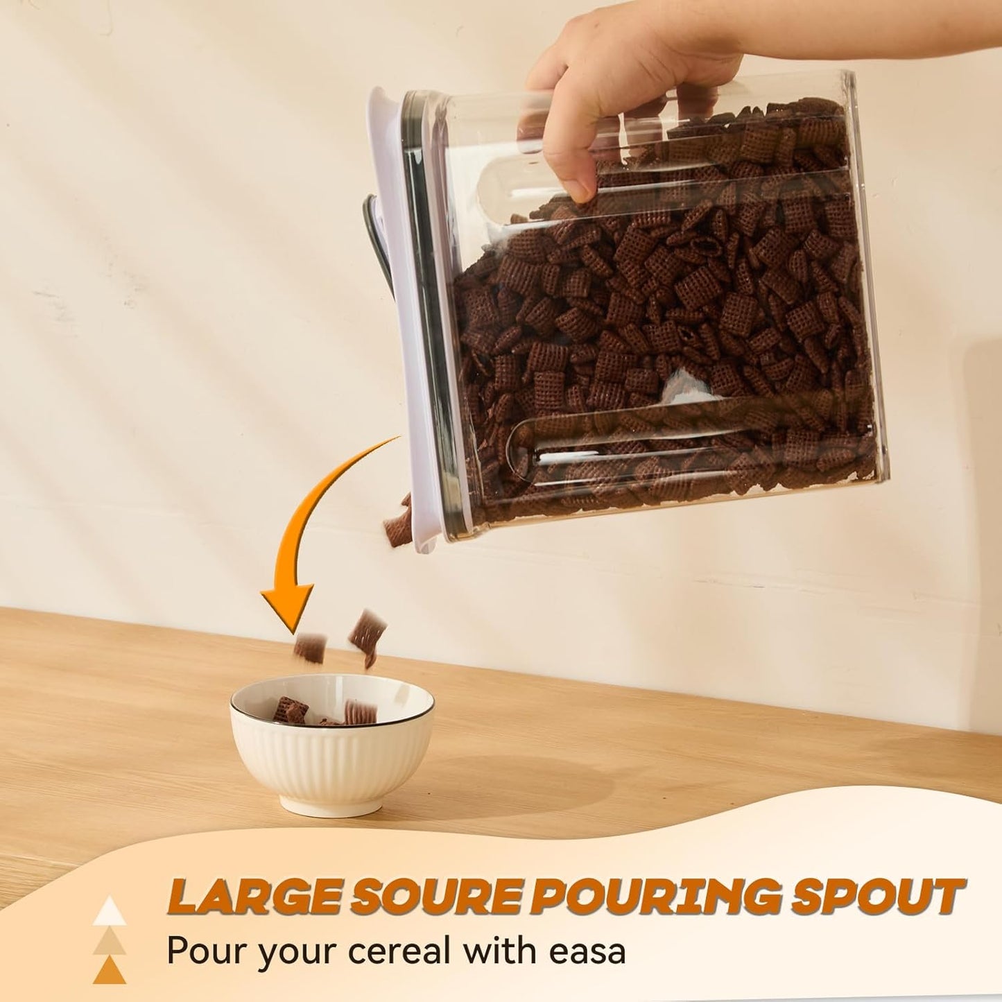 FreshKeeper Cereal Containers Storage Set, Airtight Food Storage Container with Lid 2.5L,2PCS BPA-FREE Plastic Pantry Organization Canisters for Rice Cereal Flour Sugar Dry Food in Kitchen…