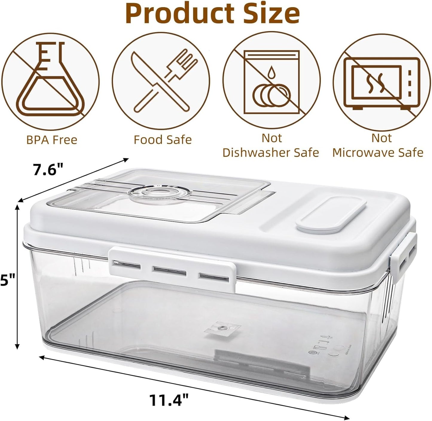 DEAYOU Bread Box for Kitchen Counter, Airtight Bread Storage Container for Homemade Bread, Time Recording Bread Keeper with Lid, Clear Bread Holder for Sourdough, Loaf, Toast, Bagel, Donut, Cookies