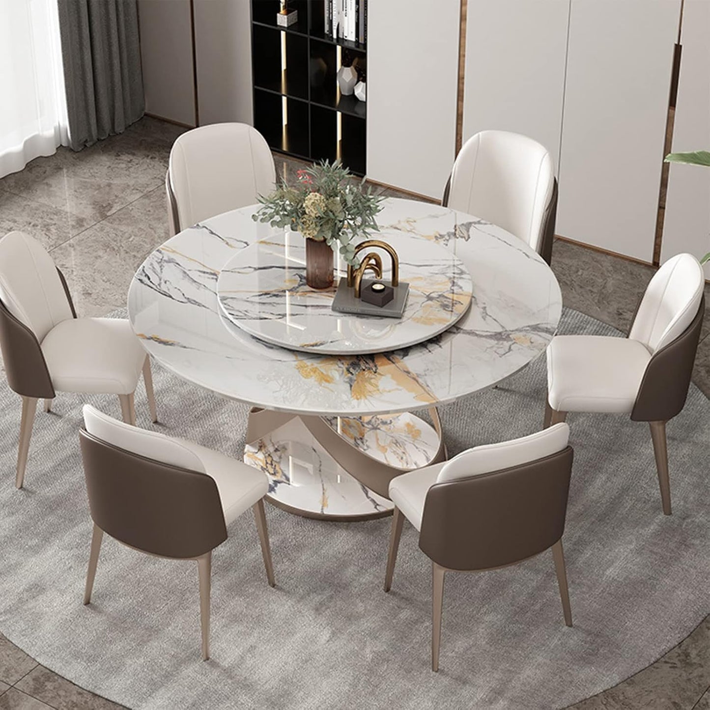 Lazy Susan Heavy Duty Hardware 20 Inchs Aluminum Metal Rotating Turntable Bearings Swivel Plate Hardware for Dining-Table and Workbench