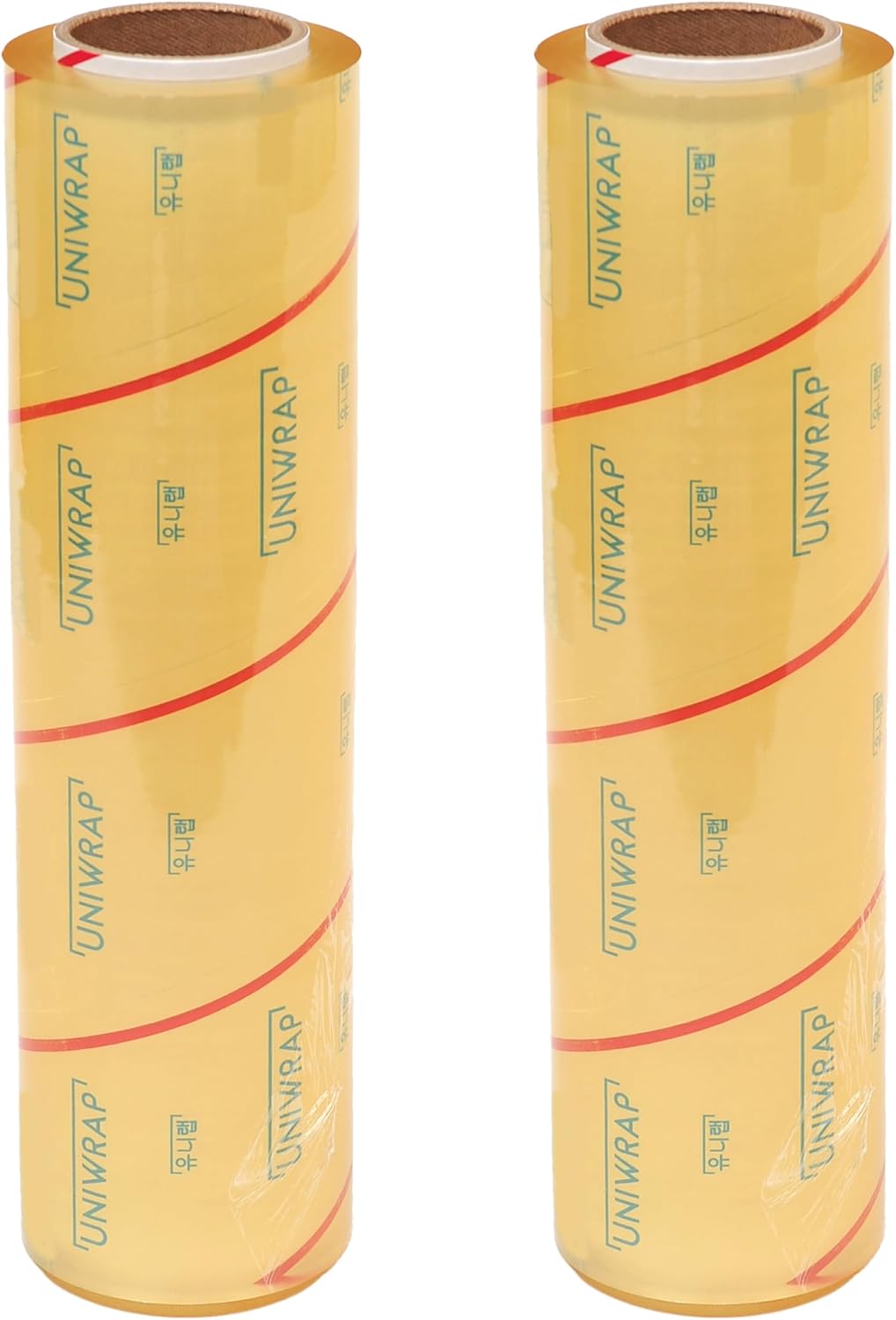 VisionTechShop Uniwrap 2 rolls of Food wrapping Plastic Cling Film for Manual & Automatic Overwrap, 13 micron, 18" x 3379', MADE IN KOREA