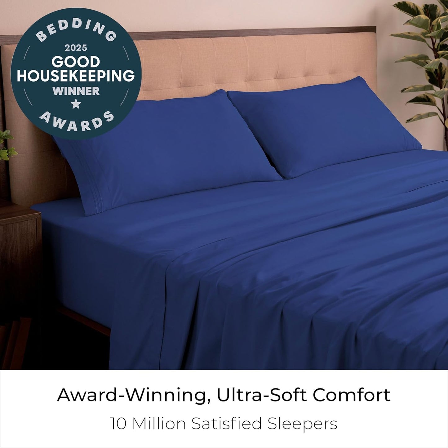 Mellanni King Sheets Set - 4 PC Iconic Collection Bedding - Hotel Luxury, Extra Soft, Cooling Bed Sheets - Wrinkle, Fade, Stain Resistant (King, Royal Blue)