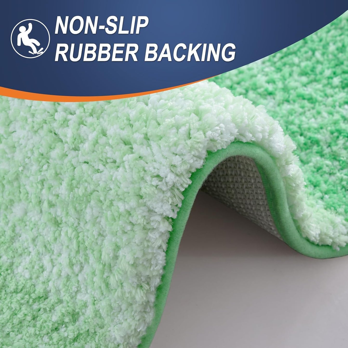 OLANLY Bathroom Runner Rugs 59x20, Extra Soft Absorbent Microfiber Bath Rugs, Rubber Backing, Quick Dry, Machine Washable Bath Mats for Bathroom Floor, Tub and Shower, Home Decor Accessories, Green