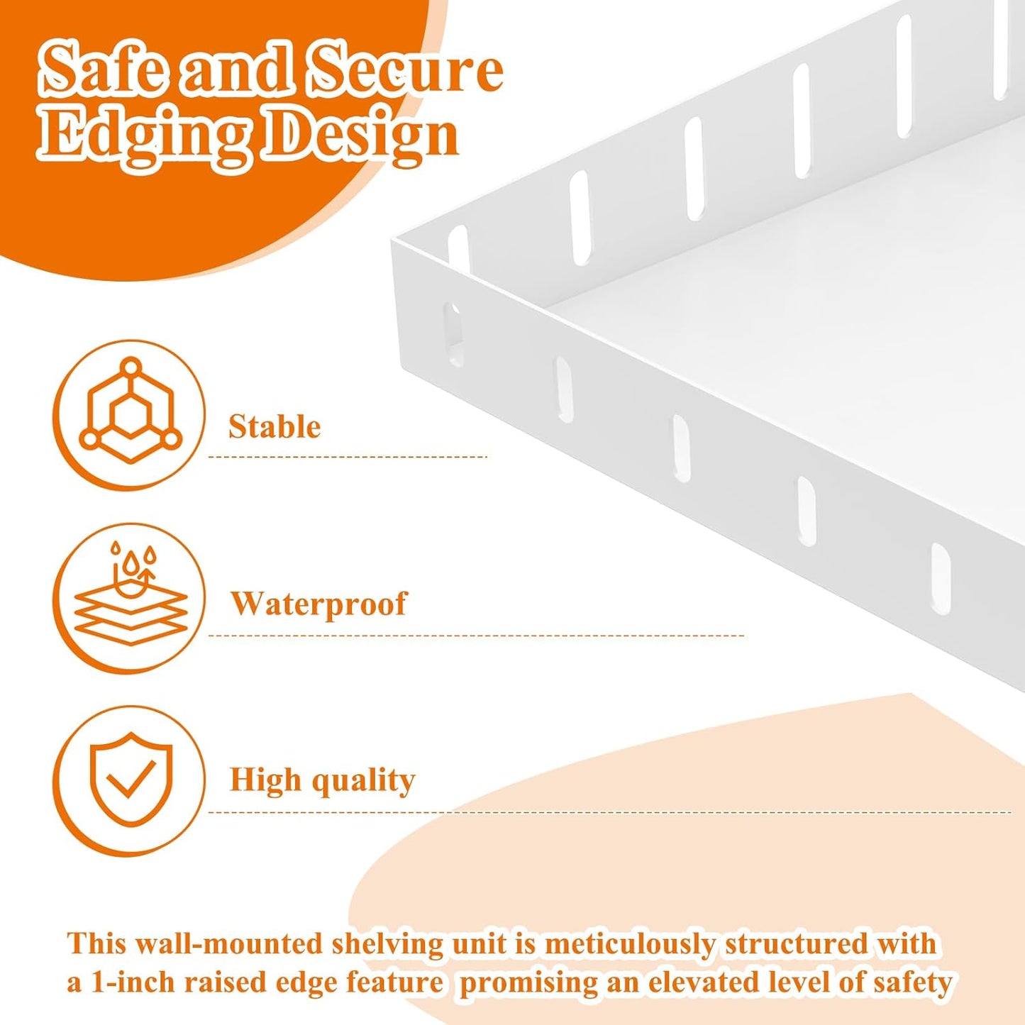 PEKGRIL 2 Pack Garage Wall Shelf, 1X2 Ft Heavy Duty Garage Shelving, Wall-Mounted Storage Shelves for Laundry Room, Closet, Holds Up to 150 Lbs, White