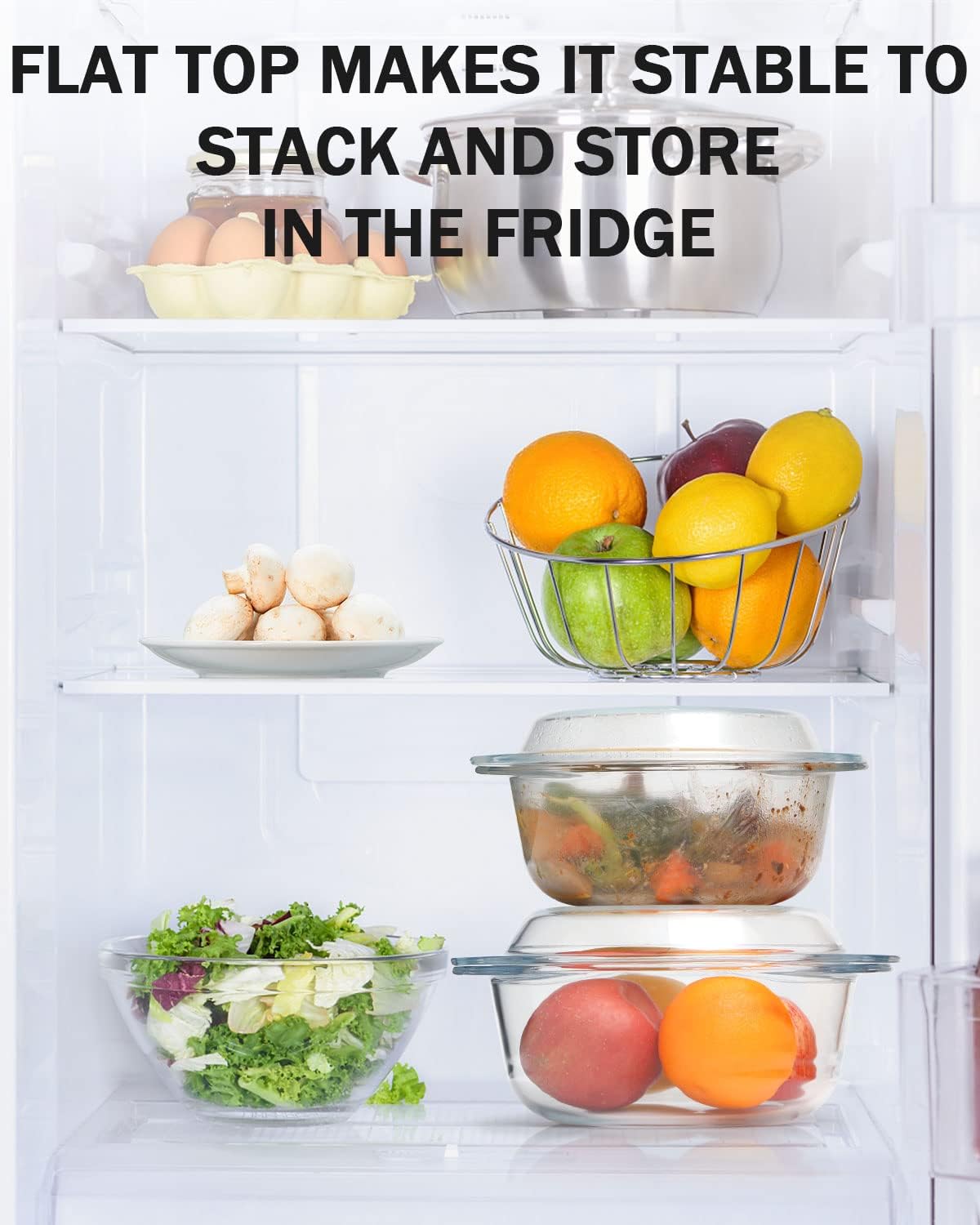 Clear Round Glass Casserole Dish With Lid Non-Plastic Lidded Casseroles Easy Grab Glass Cooking Bowls with Glass Lid, Microwave, Oven, Freezer, and Dishwasher Safe (1.5L)