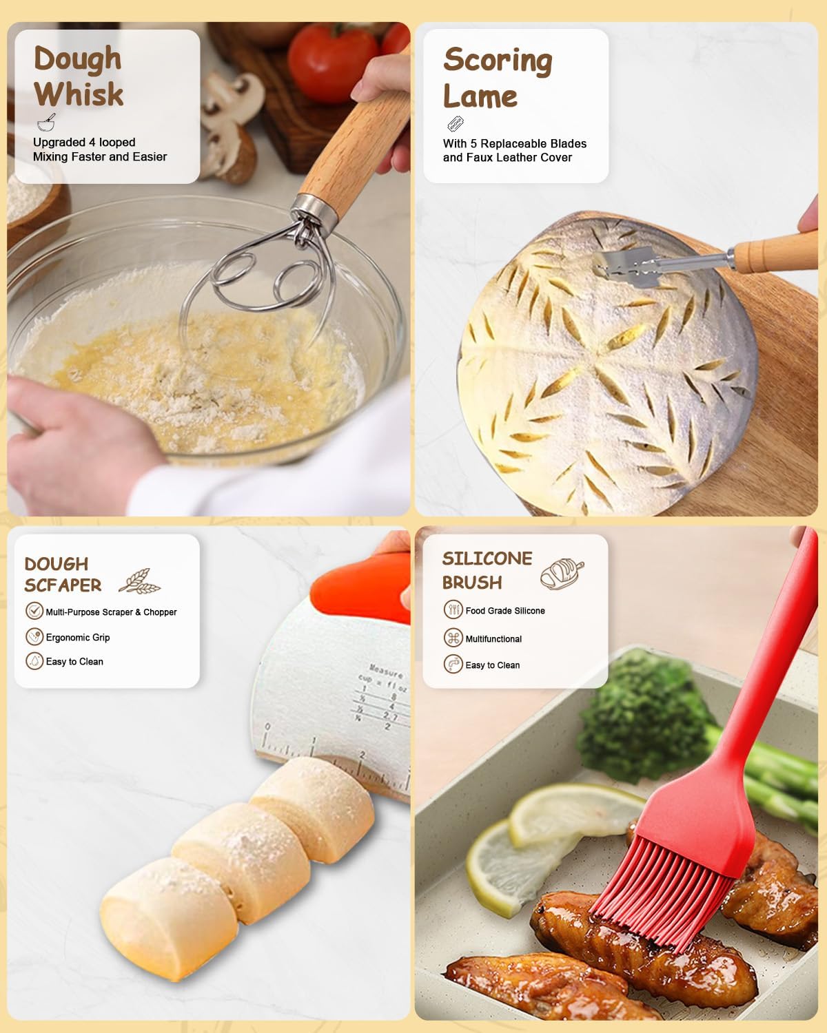 Sourdough Starter Kit Banneton Bread Proofing Basket Set w/Heating Mat,Sourdough Bread Baking Supplies, Sourdough Starter Warmer Mat,Sour Dough Kit Tools,Sourdough Kit Gifts for Bakers Women Wife Mom