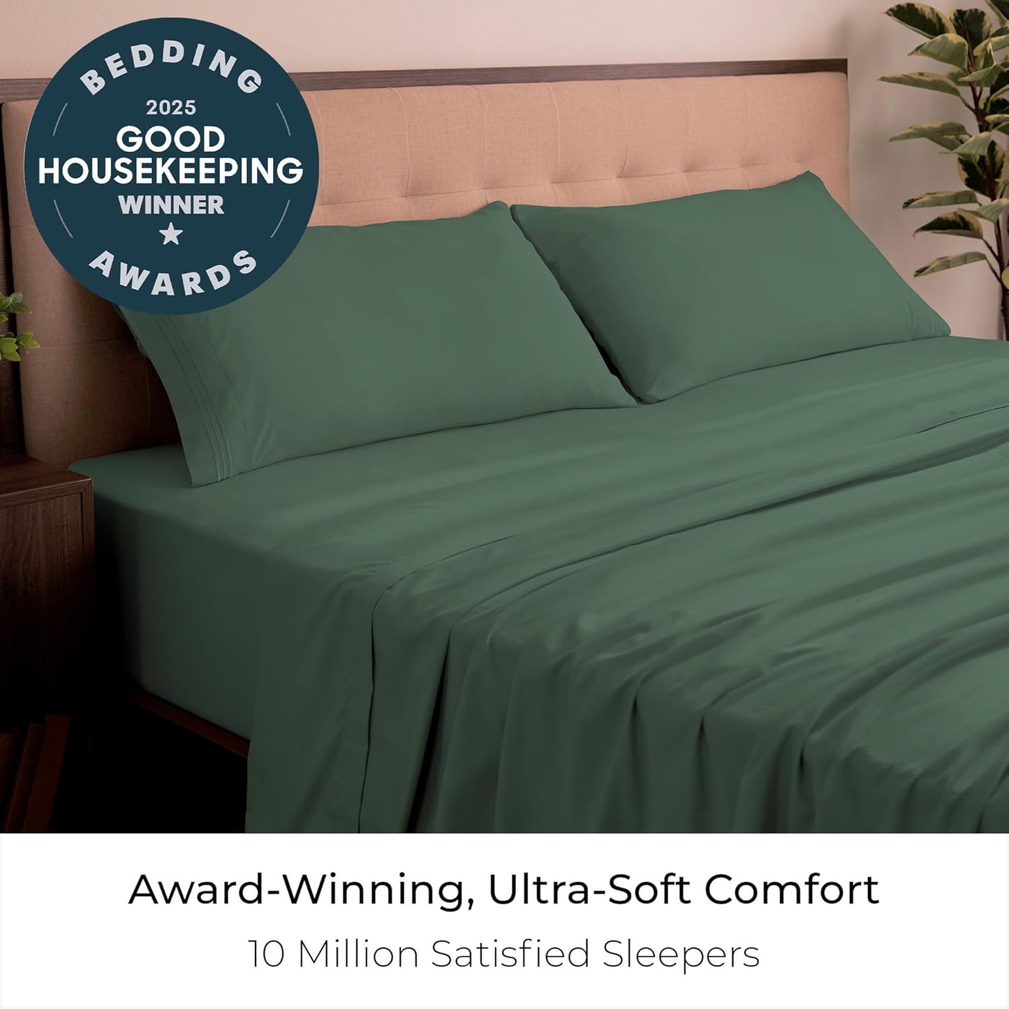 Mellanni King Sheets Set - 4 PC Iconic Collection Bedding - Hotel Luxury, Extra Soft, Cooling Bed Sheets - Wrinkle, Fade, Stain Resistant (King, Emerald Green)