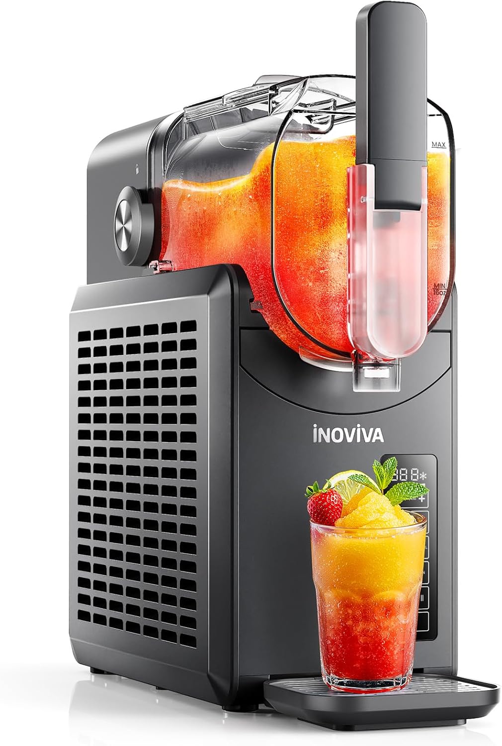 Slushie Machine, 88 oz INOVIVA Slushy Machine for Home with Self-Cleaning Function, No Ice Needed, Professional Frozen Drink Maker, 5 Preset Programs, Frozen Margaritas, Frappés, Milkshake, and More