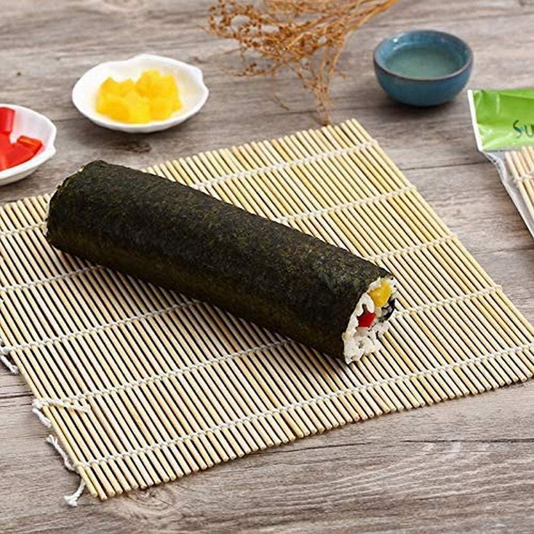JapanBargain, 4 Pack Large Sushi Roll Bamboo Mats, 10.5" Square Natural Bamboo Sushi Rolling Mats for Making Sushi Rolls, Eco-Friendly, Reusable, Easy to Clean