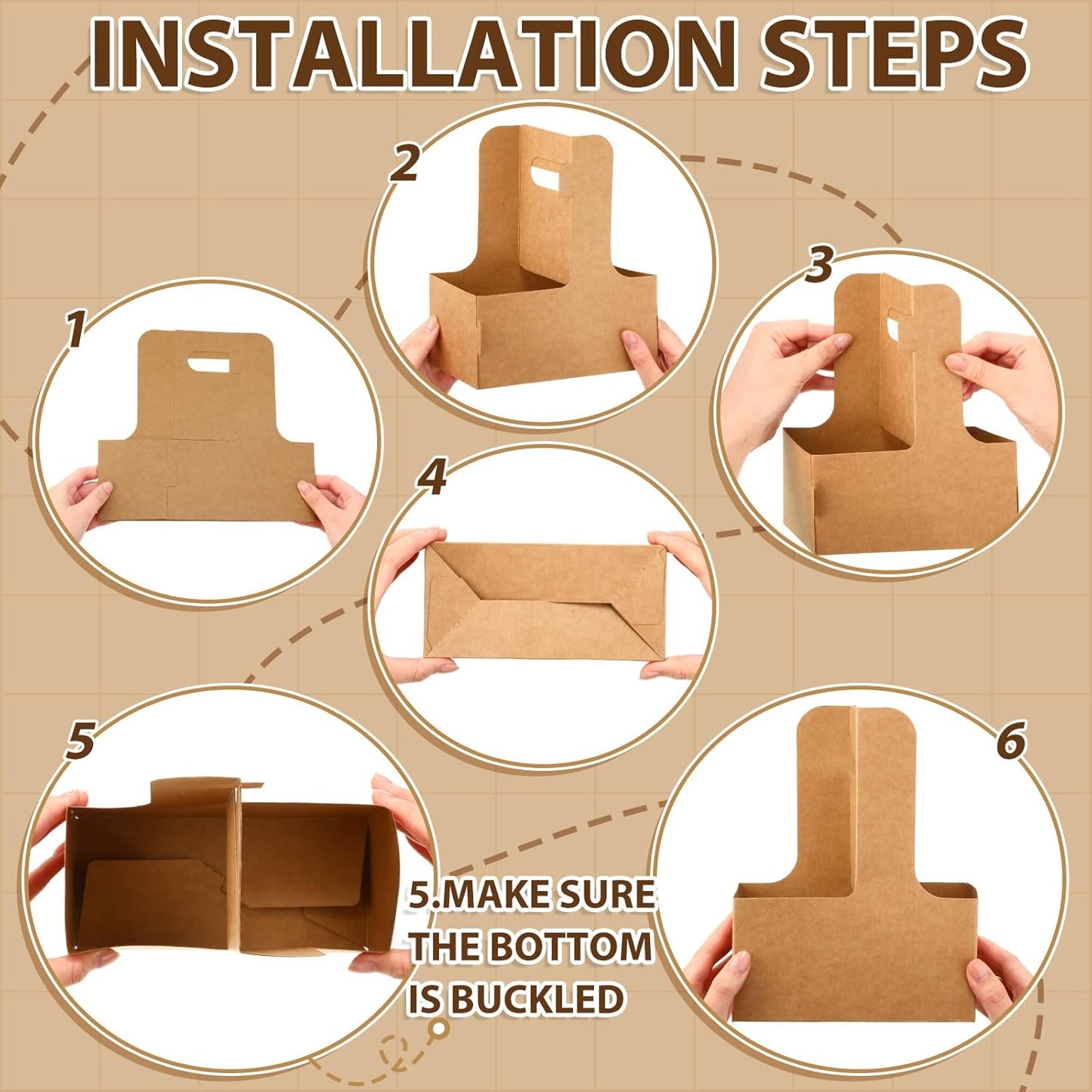 TaoBary 25 Set 2 Cup Drink Carrier with Handle Portable Foldable Tray Drink Holder Disposable Cardboard Coffee Cup Holder for Hot/Cold Drinks with Pencil Gift Tag, Back to School Stick Teacher Gift