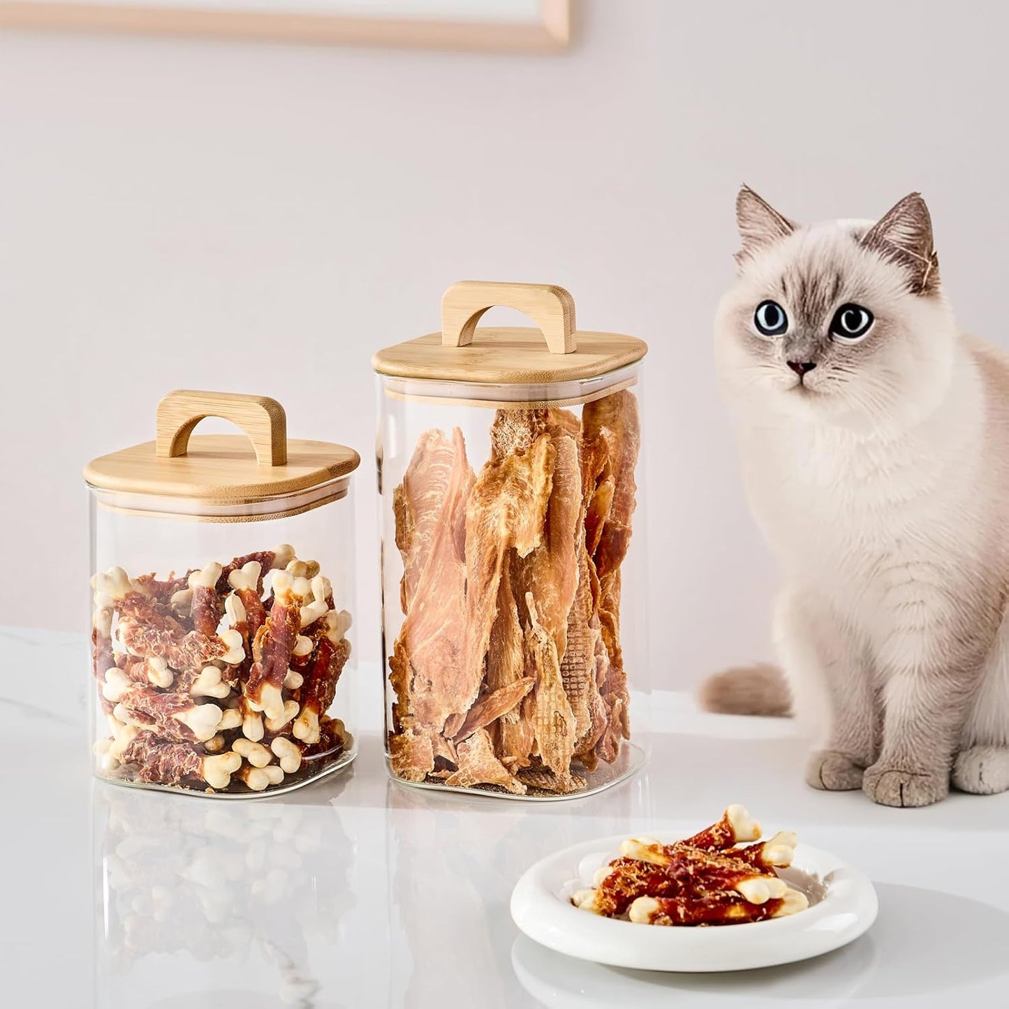 Sweejar 2 qt Glass Food Storage Jars with Airtight Lid, Half Gallon Laundry Pods Container, 64 oz Glass Jars for Laundry Room Organization, 1 Pack