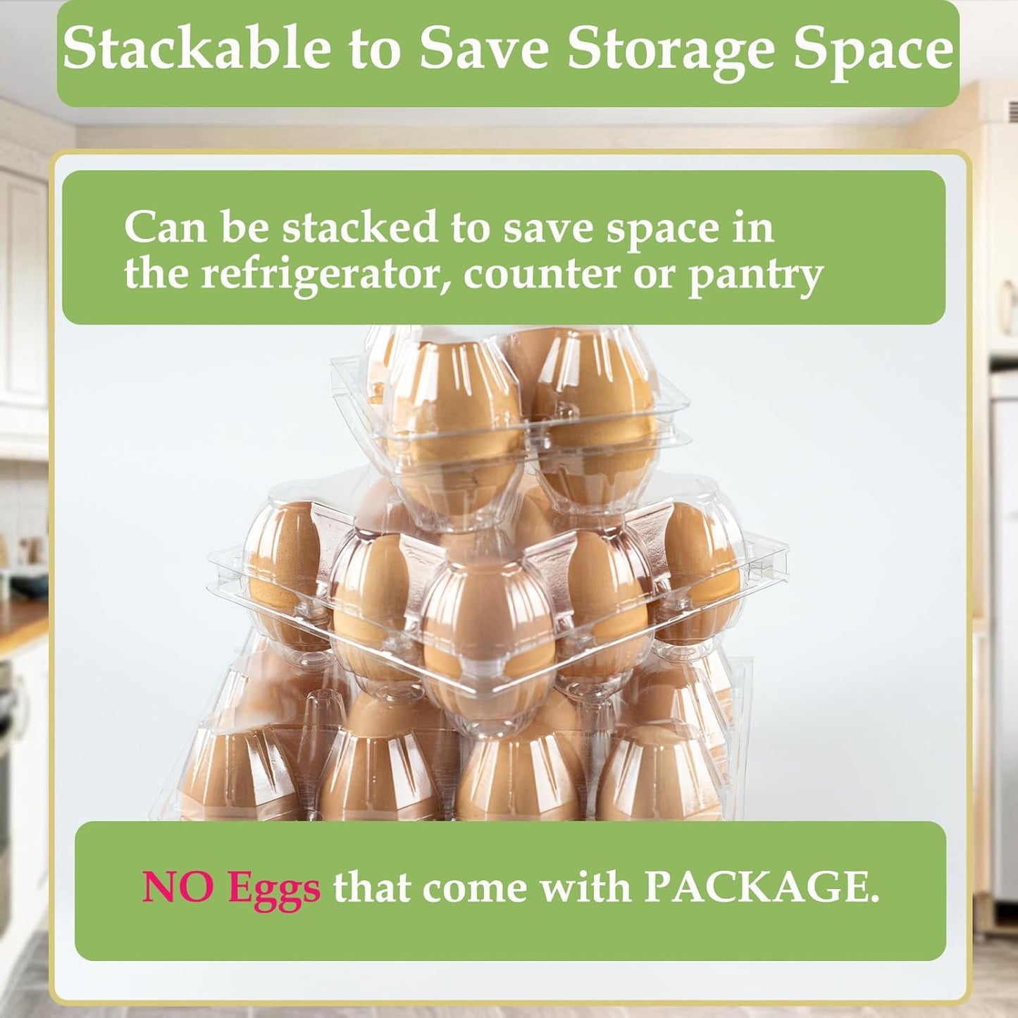 50 Pack Egg Cartons Cheap Bulk, Plastic Egg Cartons 6 Count, Reusable Chicken Egg Tray Holders for Home Market Farm Ranch (2x3 Grids)