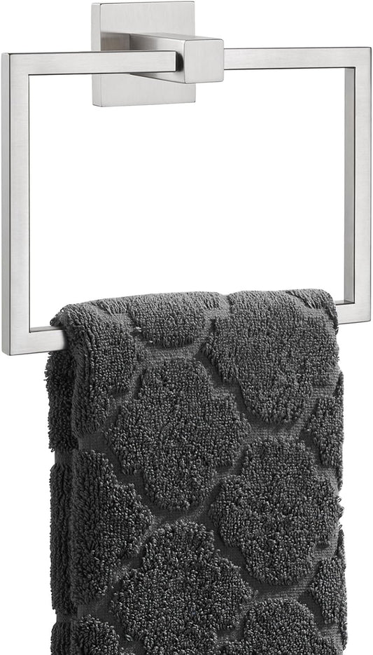 Suyar Brushed Nickel Towel Ring, SUS 304 Stainless Steel Modern Bathroom Hand Towel Holder for Wall
