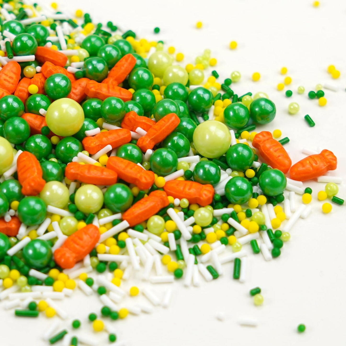 Green Sprinkles for Cake Decorating, Edible Spring Sugar Carrots, Sprinkles for Baking Cupcake, Cake Decoration, Easter, Holiday, Wedding Party, 150g/5.29oz
