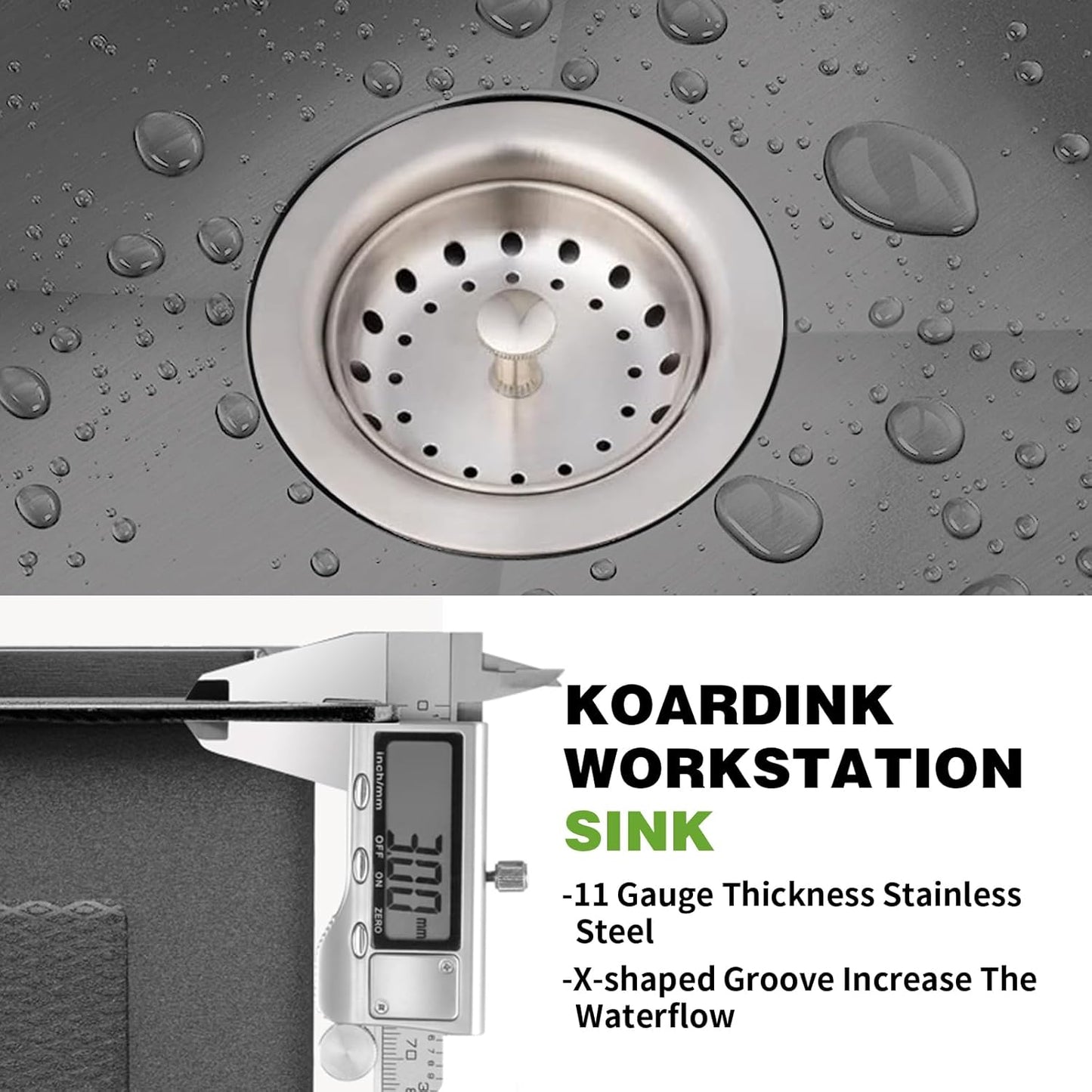 Black 33x22 Inch Stainless Steel Kitchen Sink - Drop In Modern Single Bowl Topmount Kitchen Sink With Silicon Mat,Drain Strainer Set Offering Large Basin Compatibility With Various Kitchen&Bar Style