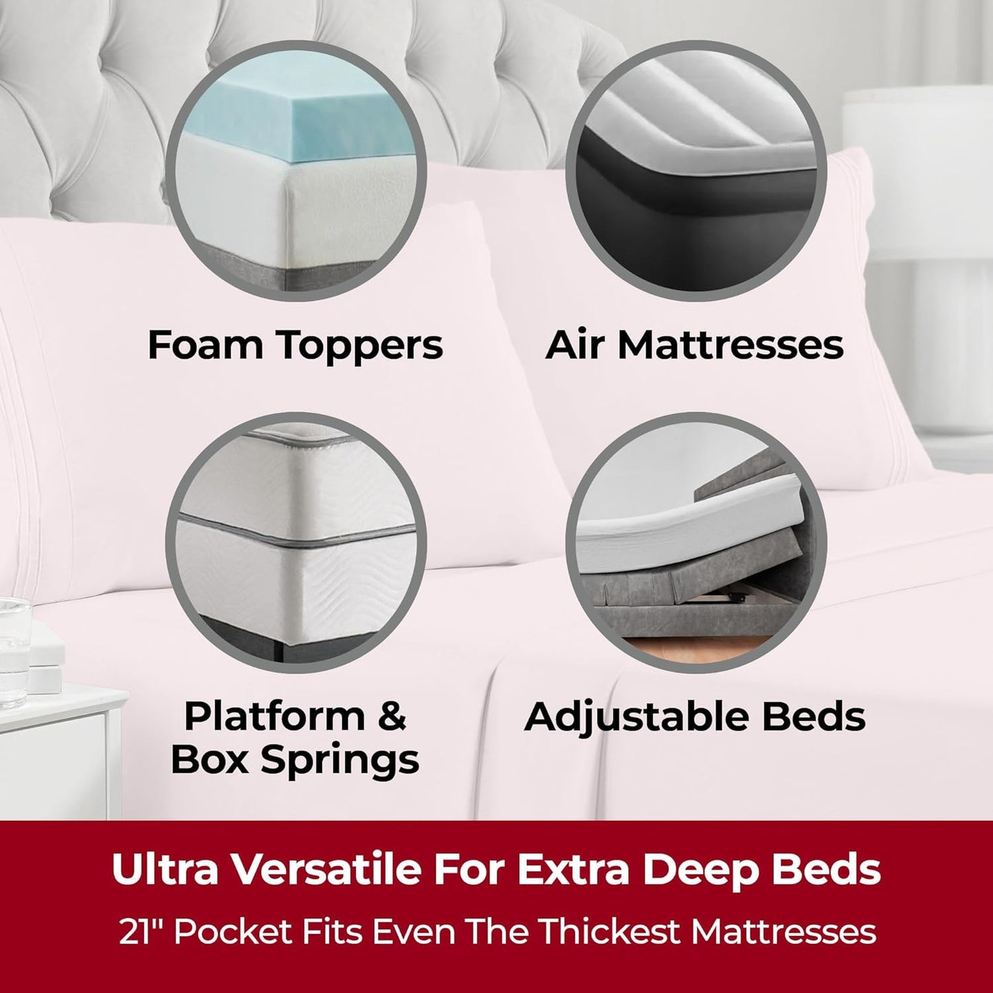 Mellanni Extra Deep Twin XL Sheets - 3 PC Iconic Collection Bedding - Hotel Luxury, Ultra Soft, Cooling Bed Sheets - Wrinkle, Fade, Stain Resistant (Twin Extra Long, Blush Pink)