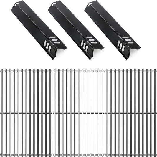 Kalomo Grill Grates Grill Replacement Parts for BBQ Uniflame Grill GBC1030W, GBC1030WRS, GBC1030WRS-C, GBC1134W, GBC1134WRS, Porcelain Steel Heat Plates Shield Cooking Grids Accessories