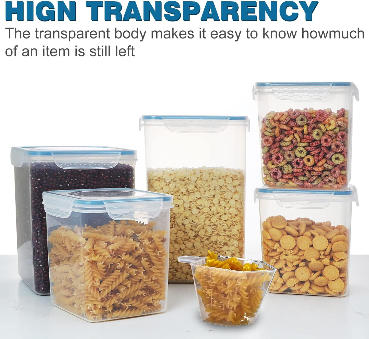 VERONES Large Tall Airtight Food Storage Containers, 10 PACK Plastic Airtight Kitchen & Pantry Organization, Ideal for Flour & Sugar Plastic Canisters with Labels