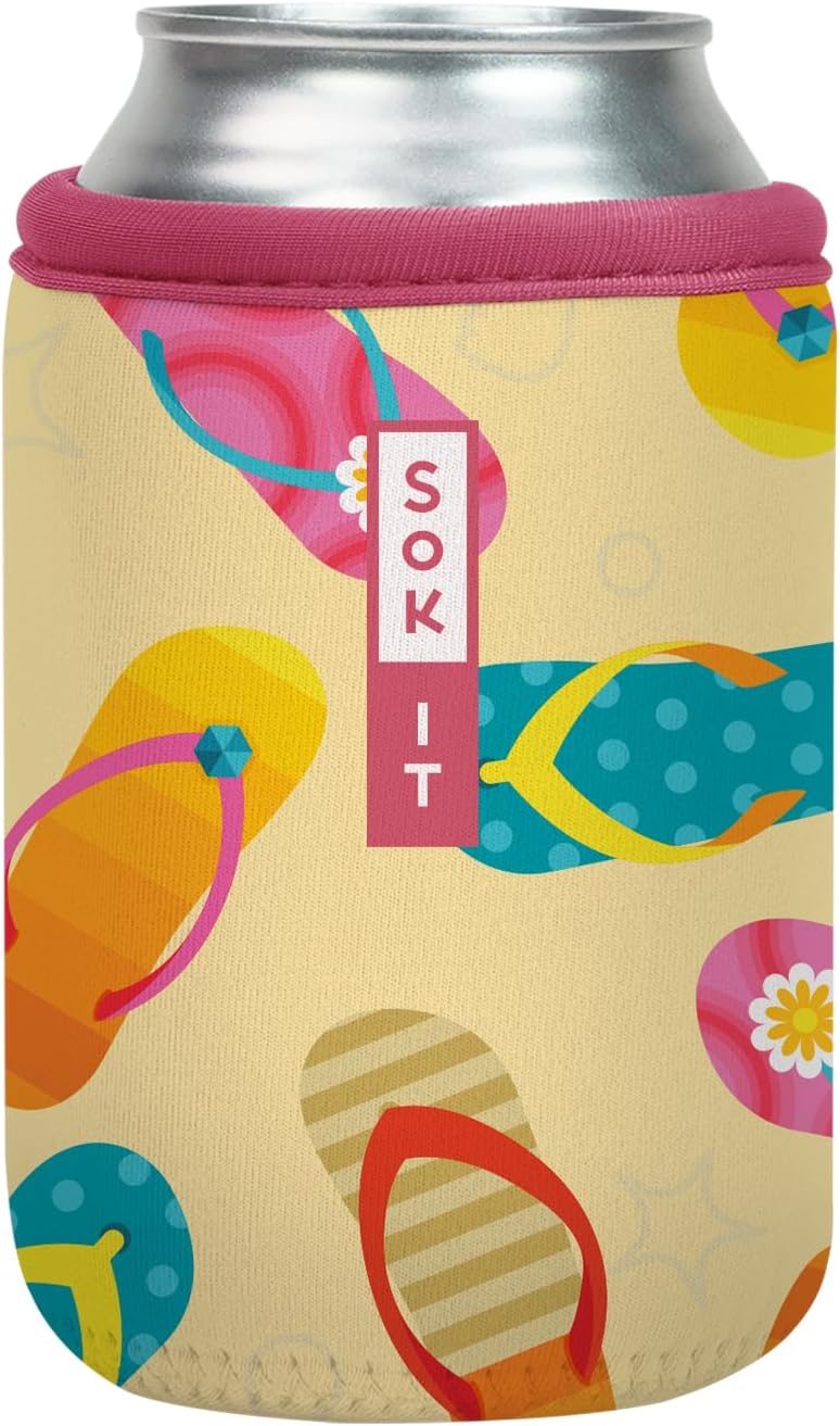 Sok It CanSok Sleeve for Beer & Soda Insulated Neoprene Cover (Island Vibes, 12oz Can Sleeve)