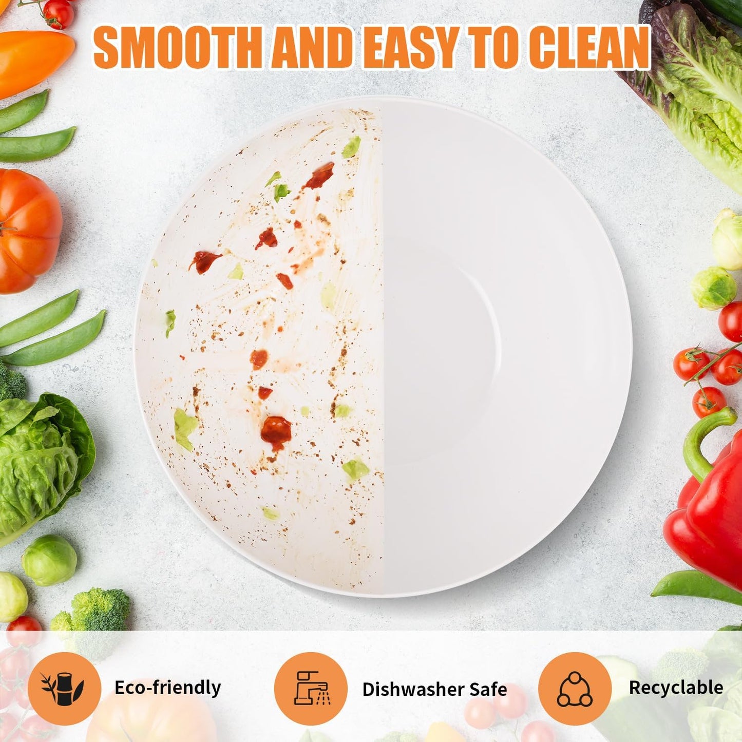 Salad Bowl with Lid, 12" Extra Large Bamboo Fiber Salad Bowl with Servers Set for Kitchen, Nature Bamboo Mixing and Serving Bowl with Lid, Spoon and Fork for Fruits,Salads and Vegetables