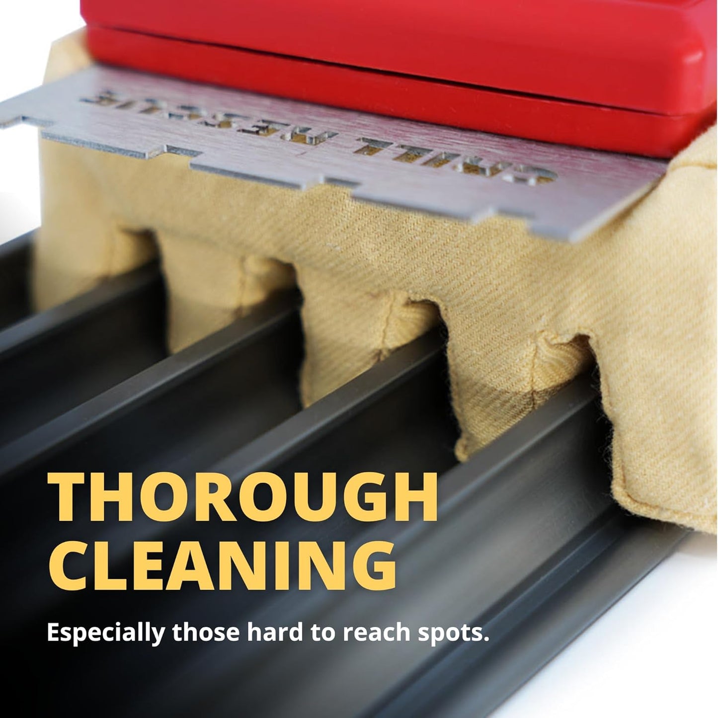 Grill Rescue BBQ Replaceable Cleaning Head, Bristle Free - Durable and Unique Grate Scraper Tools for Cast Iron or Stainless-Steel Grates, Barbecue Cleaner