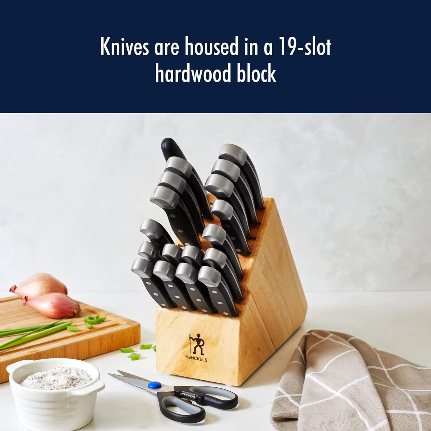 HENCKELS Statement Razor-Sharp 20-Piece Knife Set with Block, With Bonus Sharpener, German Engineered Informed by 100+ Years of Mastery