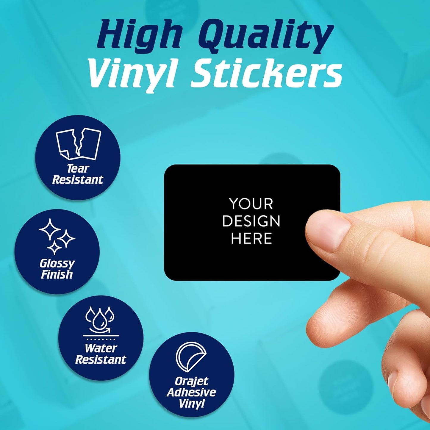 5-1000 Custom Vinyl Stickers - Upload Your own Image, Text, Design, Logo - Personalized Logo Labels for Handmade, Packaging, Bottle, Jars, Candle, Brand Stickers (Black, 6x4)