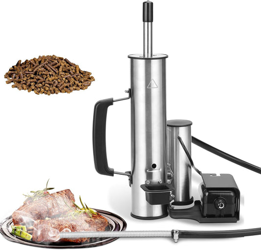 Outdoor Smoke Generator, Stainless Steel Electric Smoker, Smoke Tube for Pellet Smoker, Hot/Cold Smokers with Adjustable Smokes Volume Air Pump, Perfect for Cold Smoking Cheese, Birthday Gifts for Men