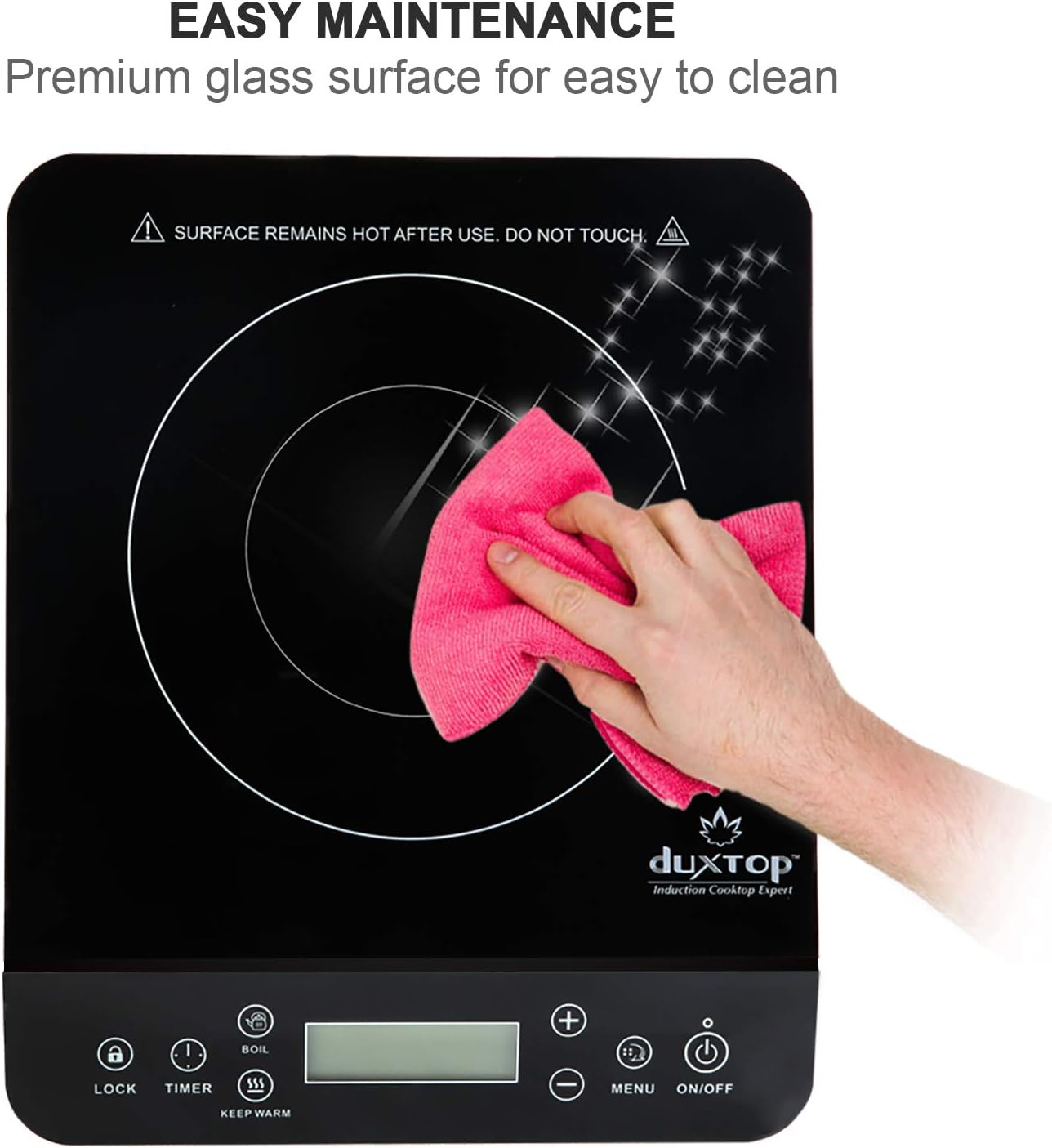 Duxtop Portable Induction Cooktop, Countertop Burner Induction Hot Plate with LCD Sensor Touch 1800 Watts, Black 9610LS BT-200DZ