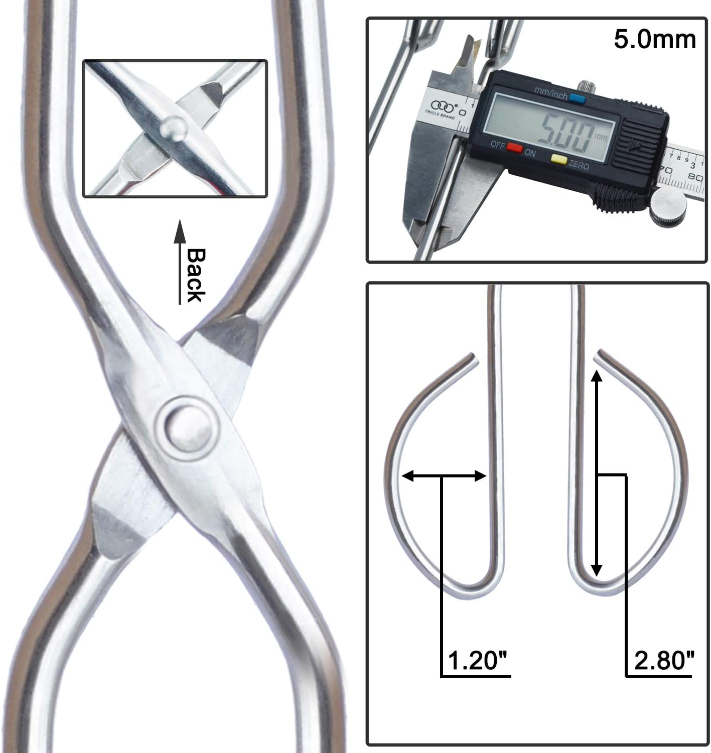 Stainless Steel Kitchen Scissor Tongs Set, 2-Piece (10/13 Inch) for Cooking, Grilling, Serving, and Barbecue