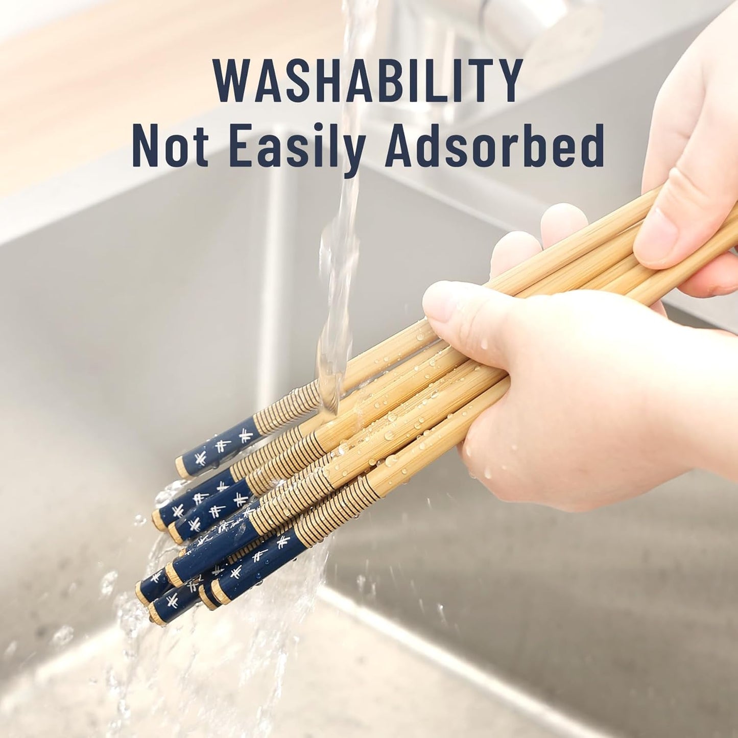 200 Pairs Bamboo Chopsticks Reusable | Dishwasher Safe | Durable | Separated | Bulk | Non slip | - （9.45in）