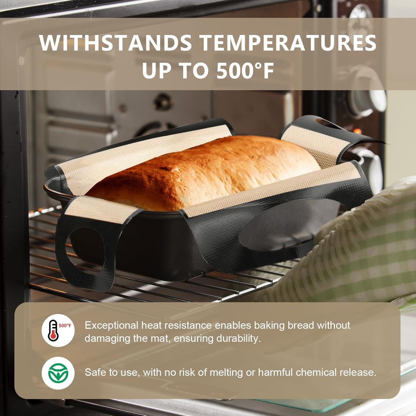 2 PCS Bread Pan Liners, Reusable Bread Liners for Baking, Food Grade Loaf Panliners, Non-Stick and Easy to Clean, Suitable for 9 * 5 inch Baking Pan