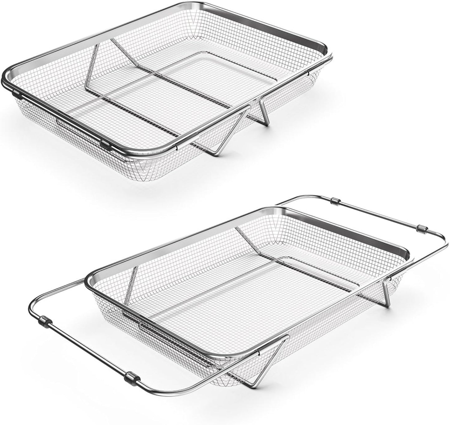 Extendable Dish Rack with Feet, Vegetable Colander Basket, Stainless Steel Dish or Silverware Drying Rack, Ultimate Kitchen Organizer Over The Sink (12.99 x 9.65 x 2.76 Inches)